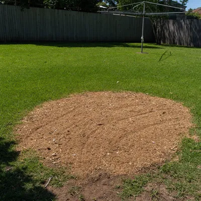 Chips and mulch left on site, Bendigo